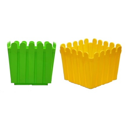 New Fence Square Plastic Pot 11" x 11"x 11"